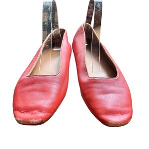 Madewell Leather Ballet Flats Women's Size 8.5 Square Toe Slip On Comfort Shoes